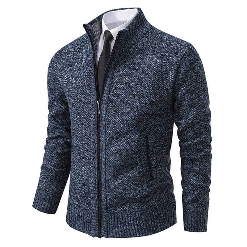 Klassische Herren-Strickjacke mit Reißverschluss
