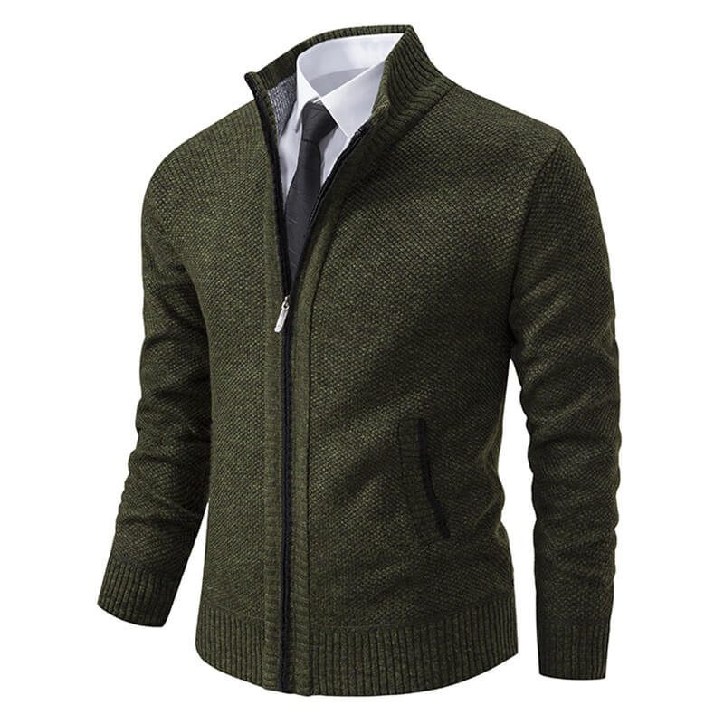 Klassische Herren-Strickjacke mit Reißverschluss