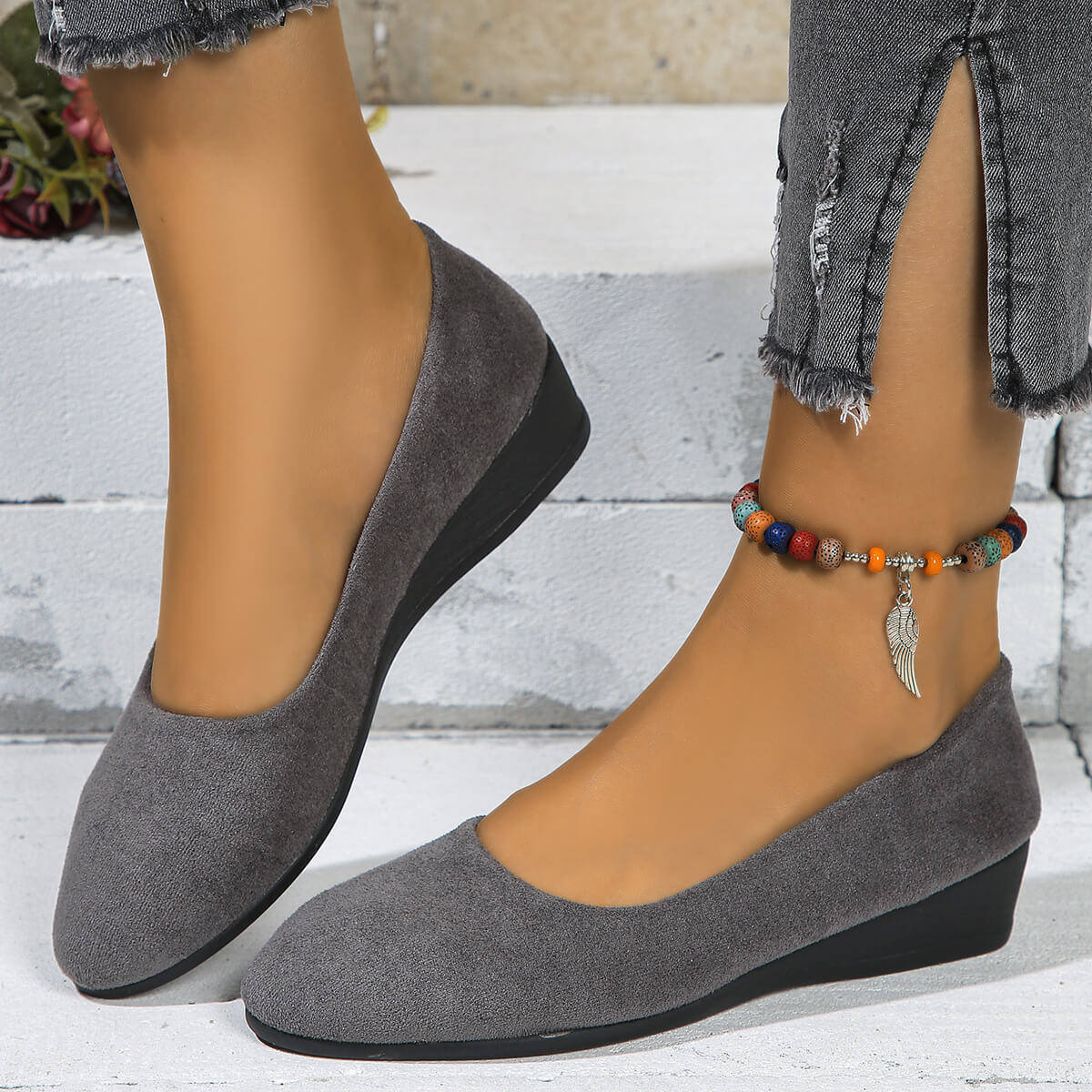 Bequeme Danen Ballerinas mit Keilabsatz: Schlichte Eleganz & Komfort