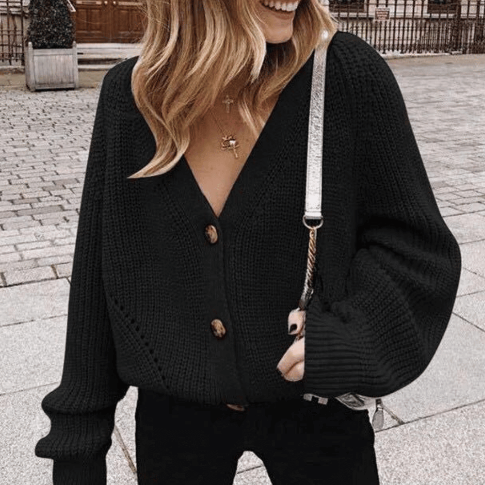 Grober Strick-Cardigan für Damen: Lässig & bequem