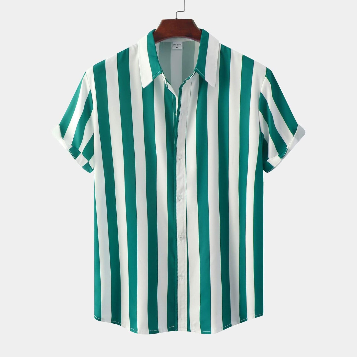 Kurzärmliges Streifenhemd für Herren – Moderner Look mit Retro-Vibe
