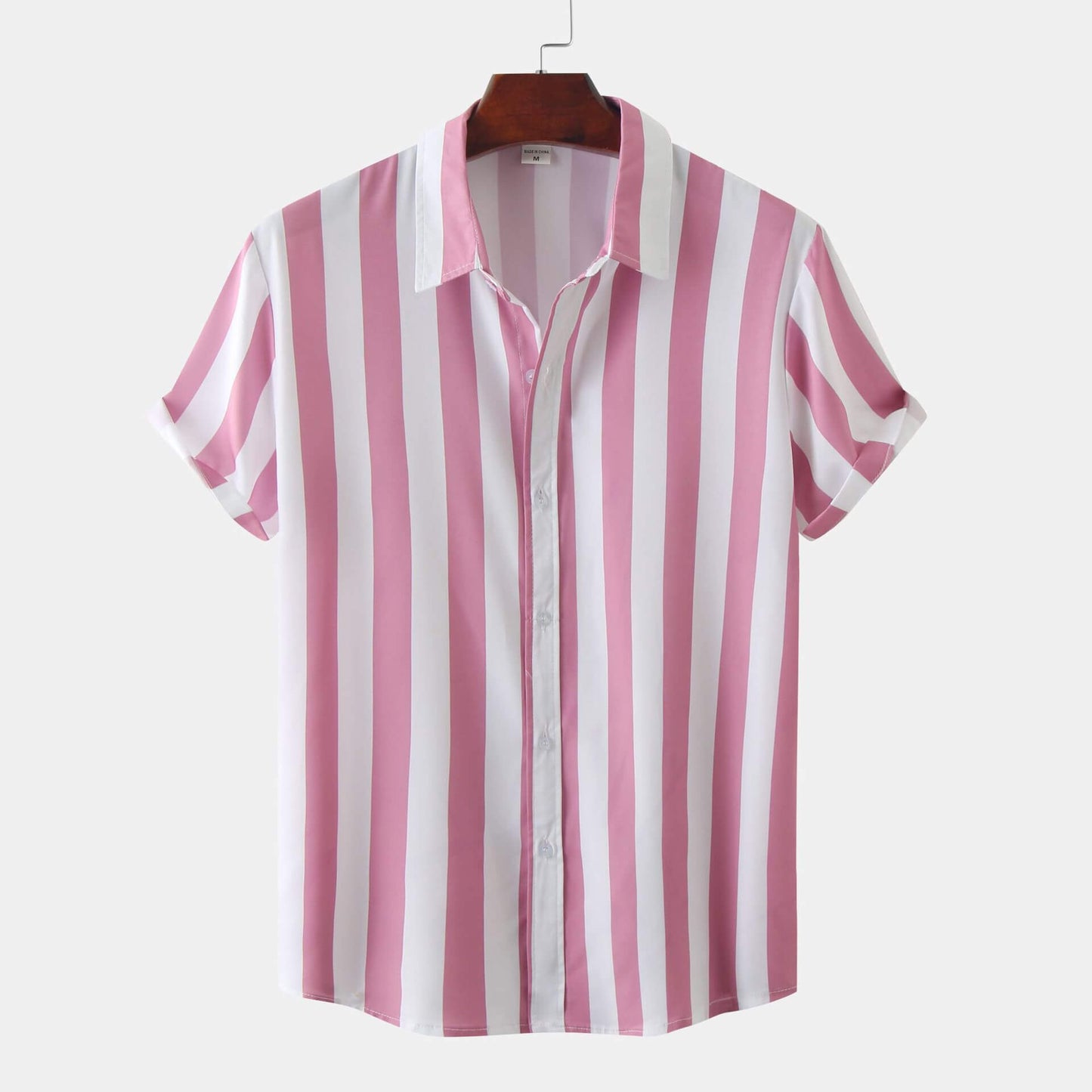 Kurzärmliges Streifenhemd für Herren – Moderner Look mit Retro-Vibe