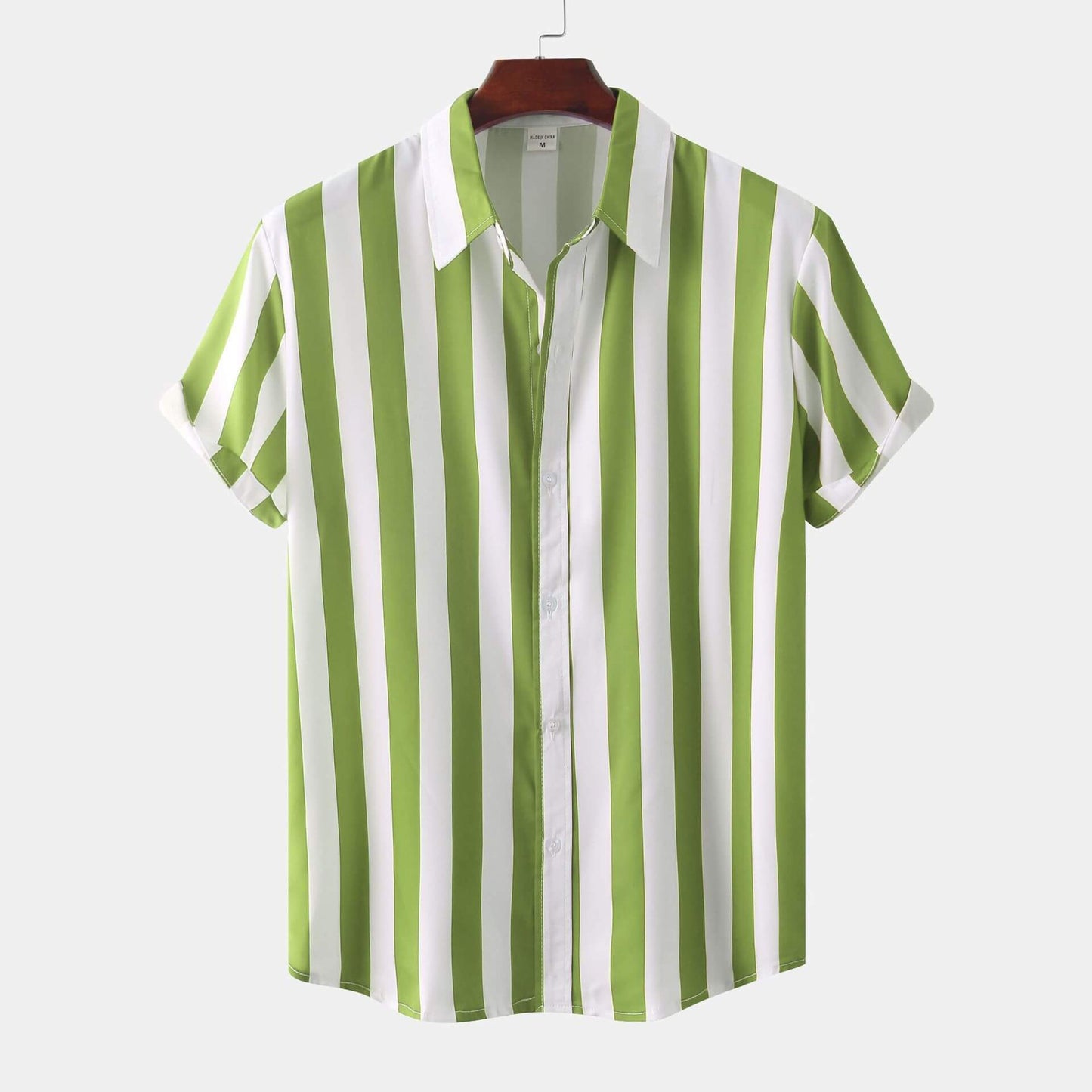 Kurzärmliges Streifenhemd für Herren – Moderner Look mit Retro-Vibe