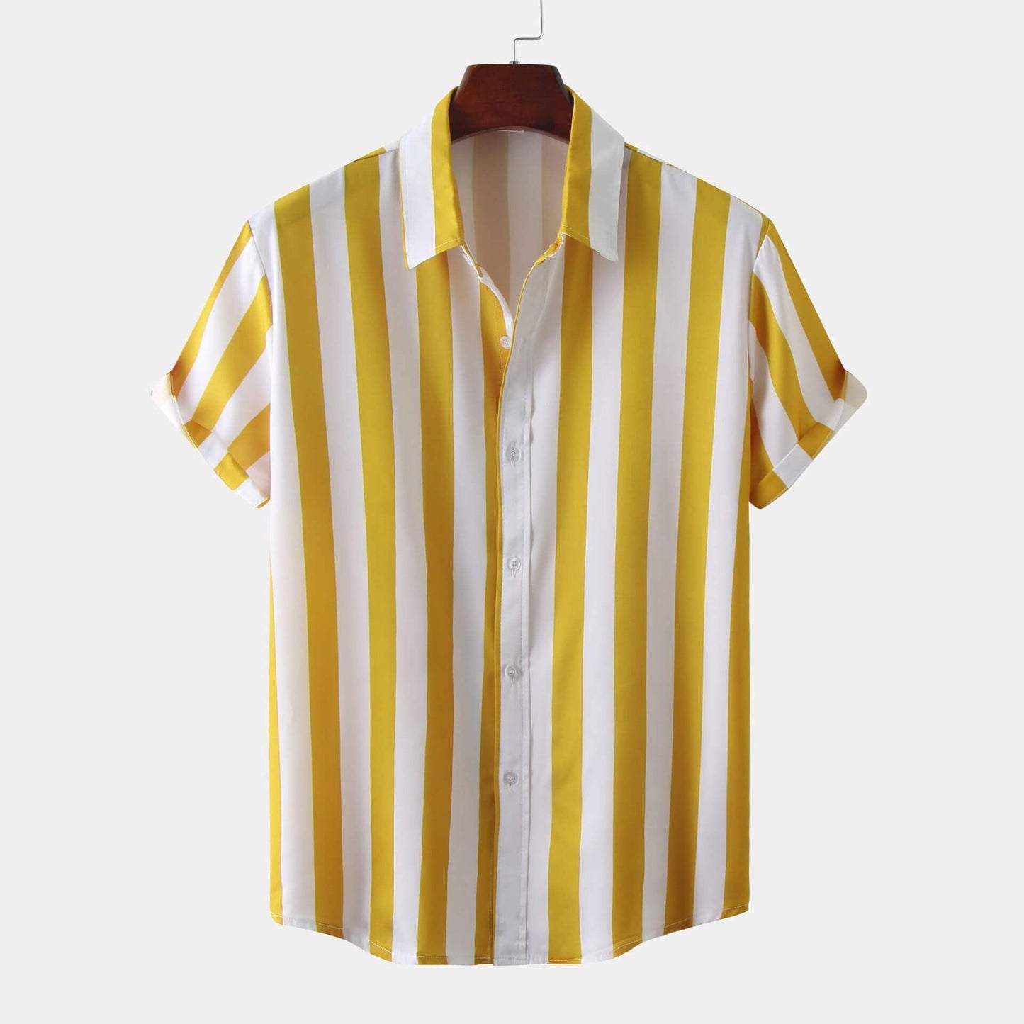 Kurzärmliges Streifenhemd für Herren – Moderner Look mit Retro-Vibe