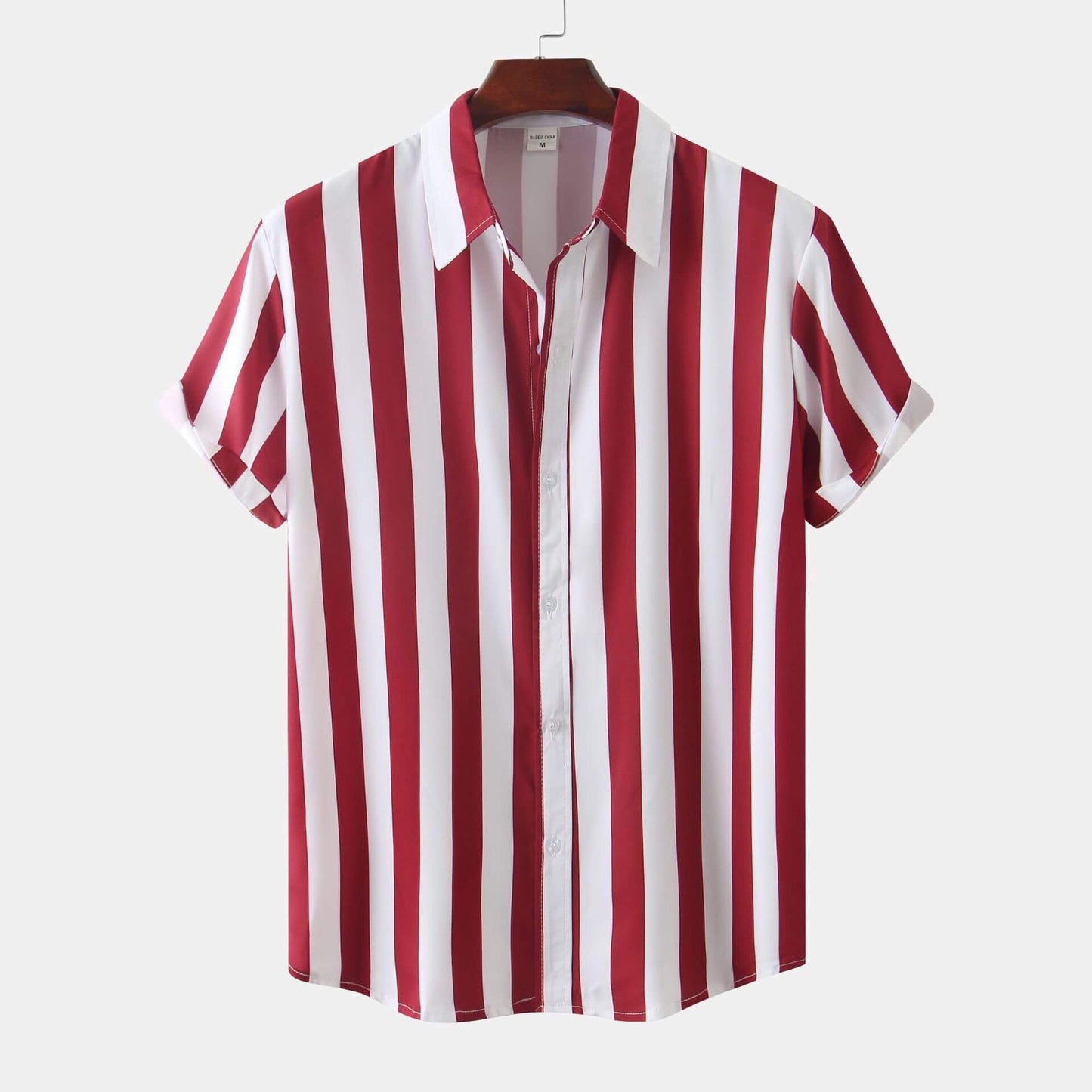 Kurzärmliges Streifenhemd für Herren – Moderner Look mit Retro-Vibe