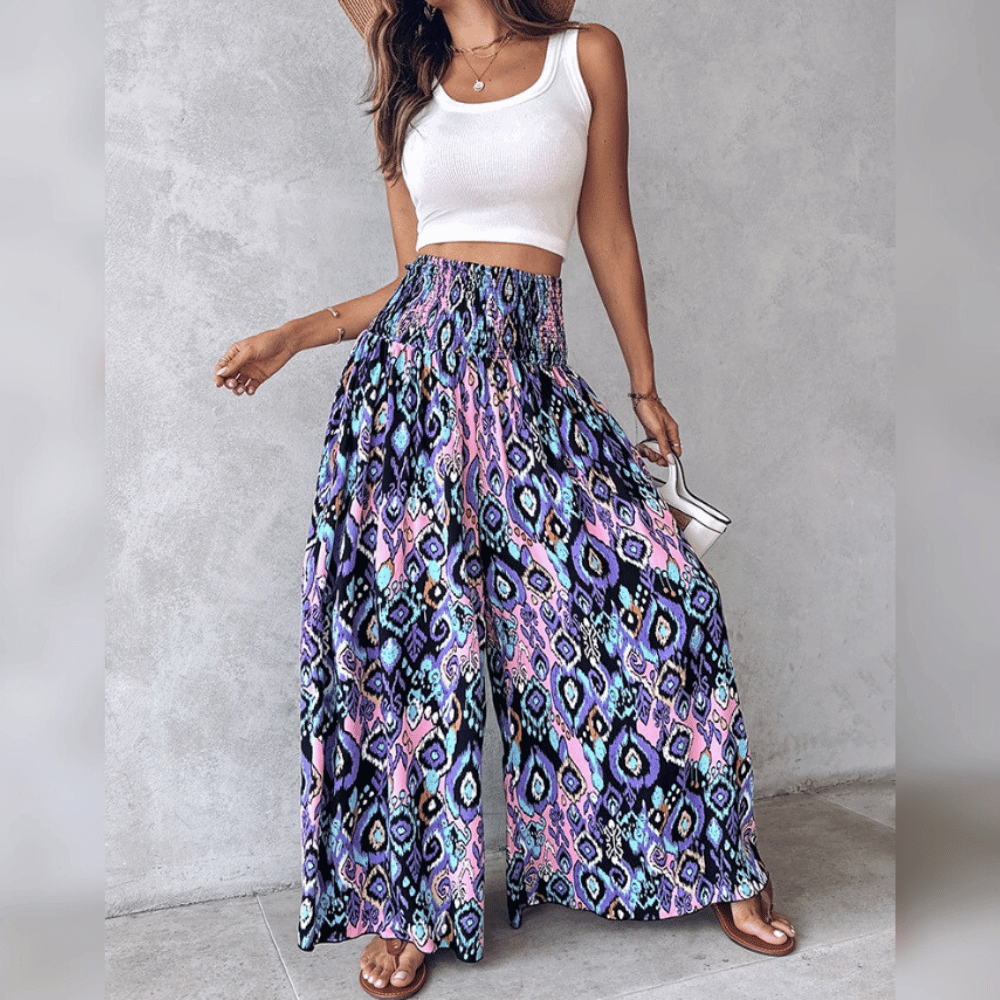 Weite Damen Sommerhose mit Boho-Muster: Lässig & absolut im Trend