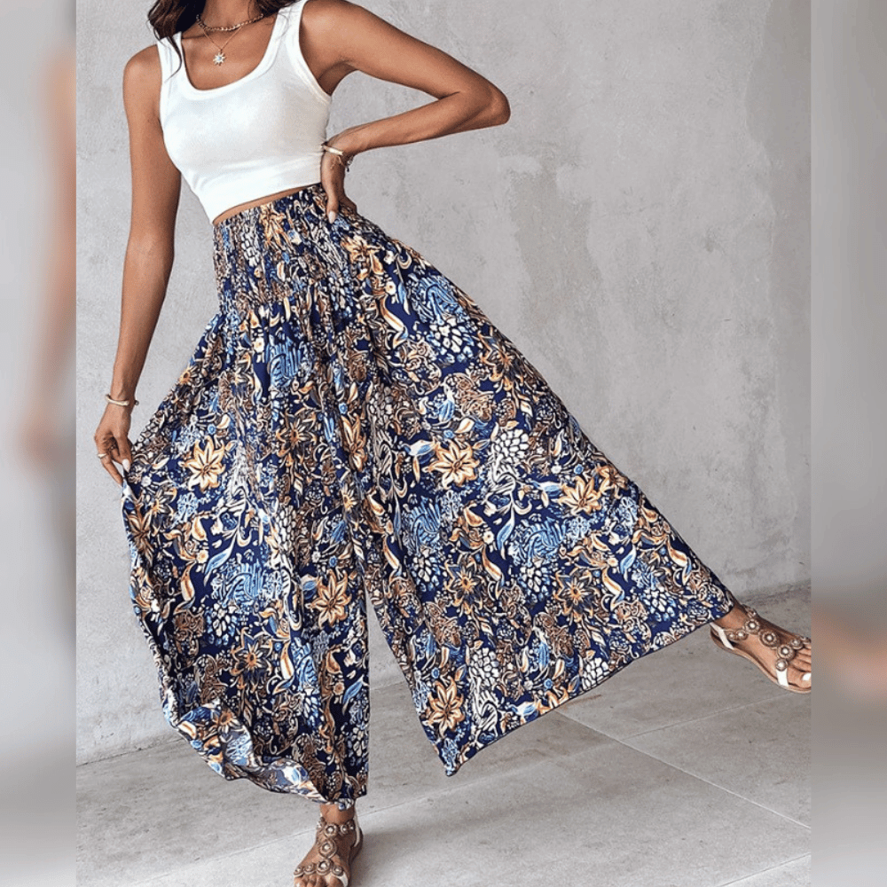 Weite Damen Sommerhose mit Boho-Muster: Lässig & absolut im Trend