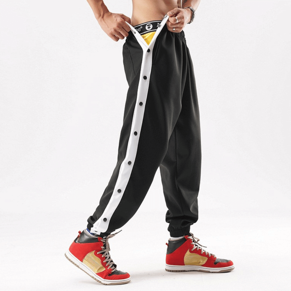 Lässige Herren-Jogginghose mit seitlicher Druckknopfleiste: Sportlich & Stylisch