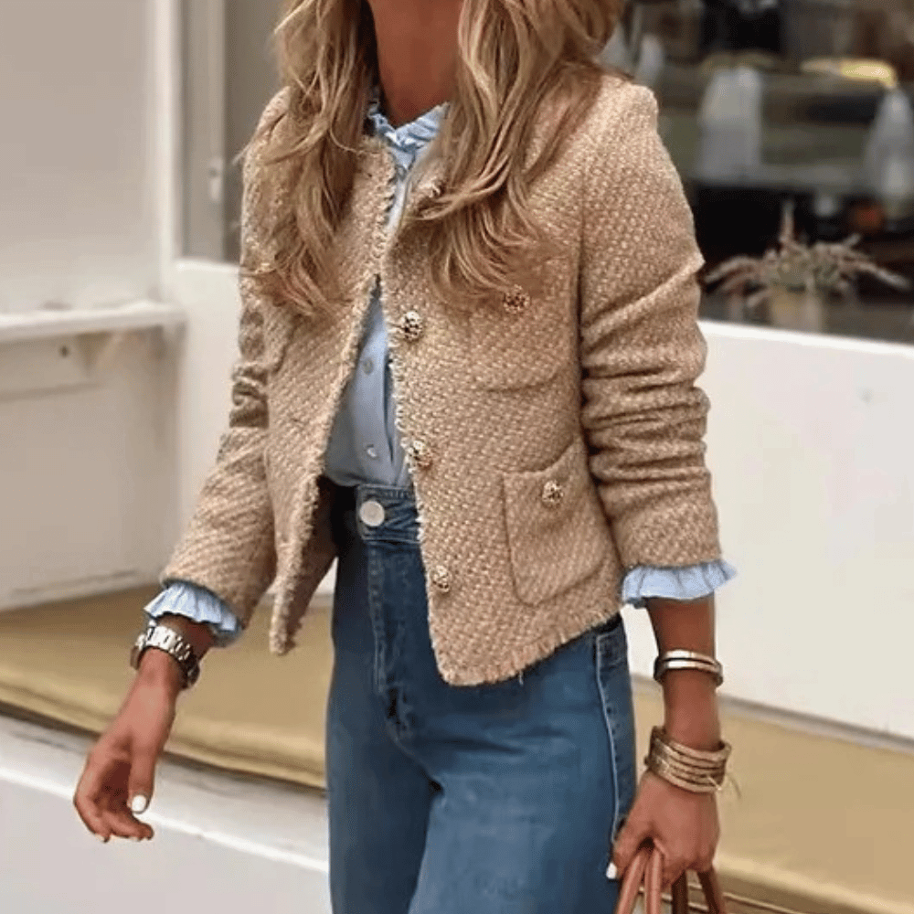 Elegante Bouclé-Jacke für Damen: Klassisch & bequem