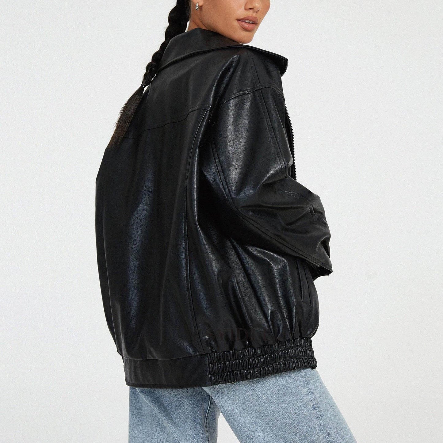 Oversized Lederjacke für Damen – Lässiger Streetstyle