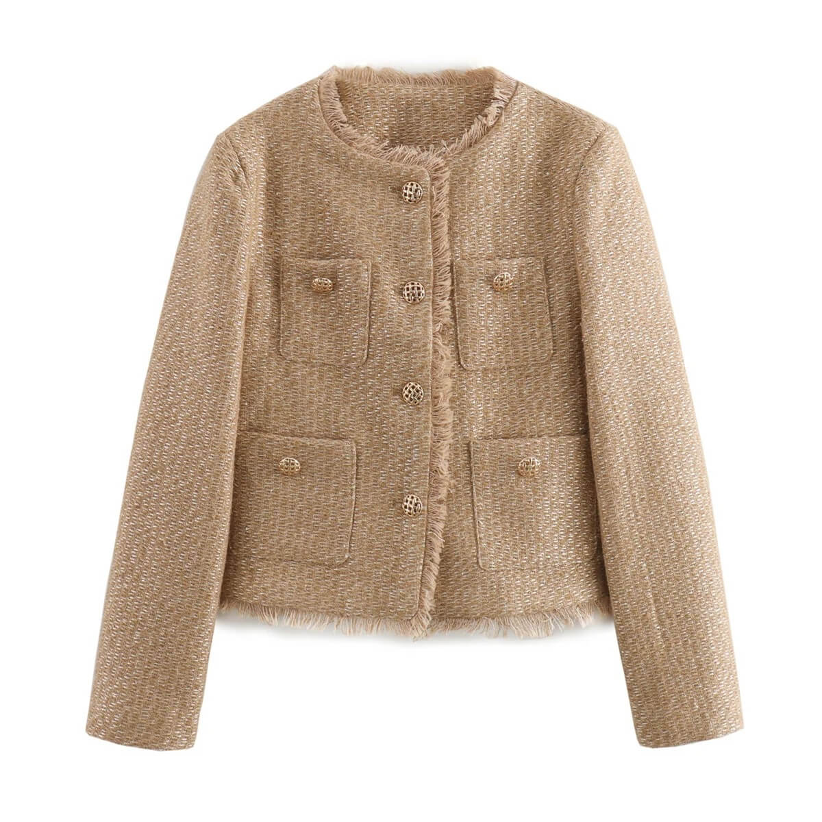Elegante Bouclé-Jacke für Damen: Klassisch & bequem