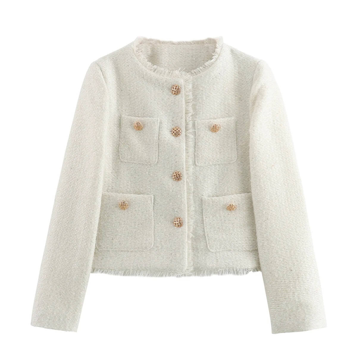 Elegante Bouclé-Jacke für Damen: Klassisch & bequem