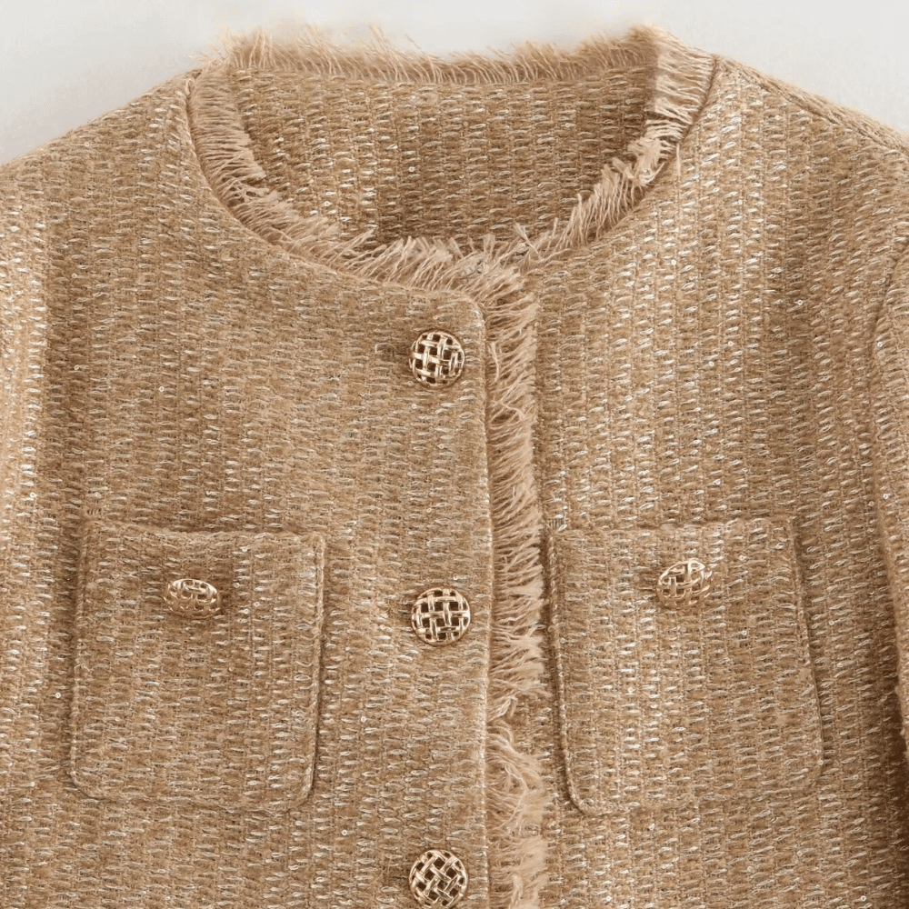 Elegante Bouclé-Jacke für Damen: Klassisch & bequem