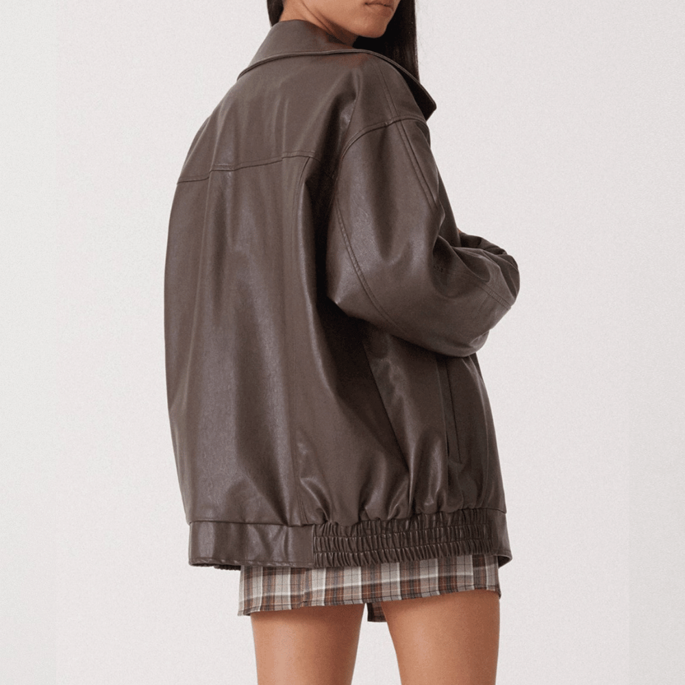 Oversized Lederjacke für Damen – Lässiger Streetstyle