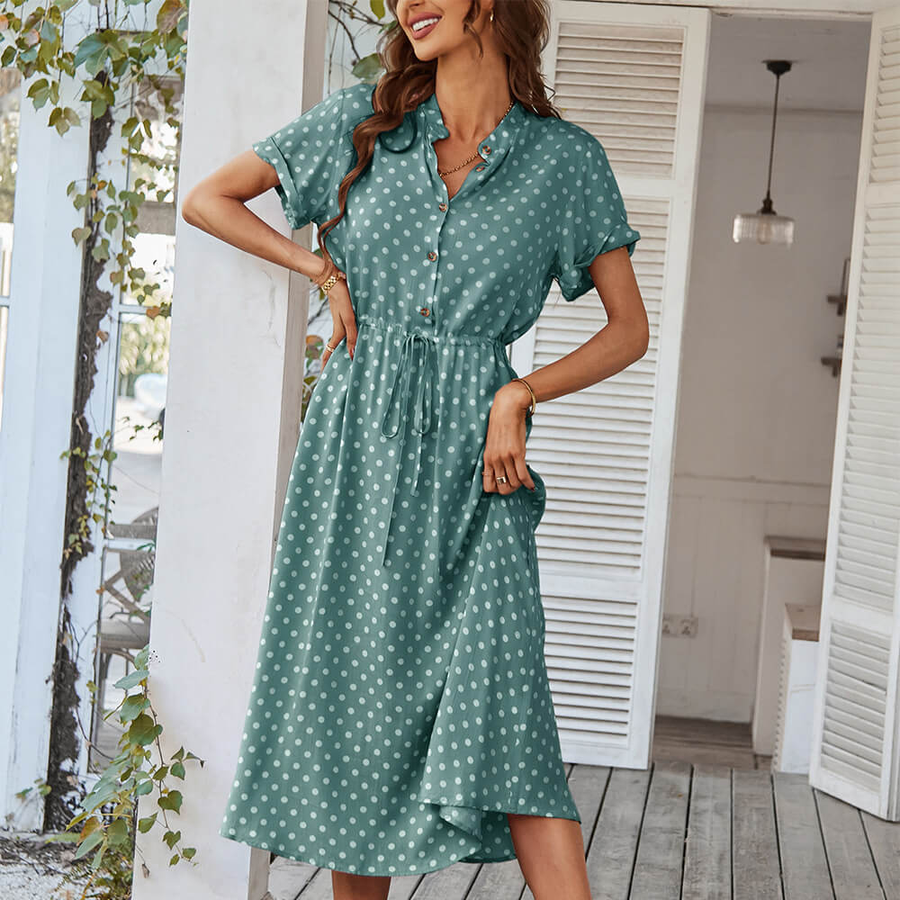 Elegantes Damen Midikleid mit Bindegürtel: Verspielt & feminin