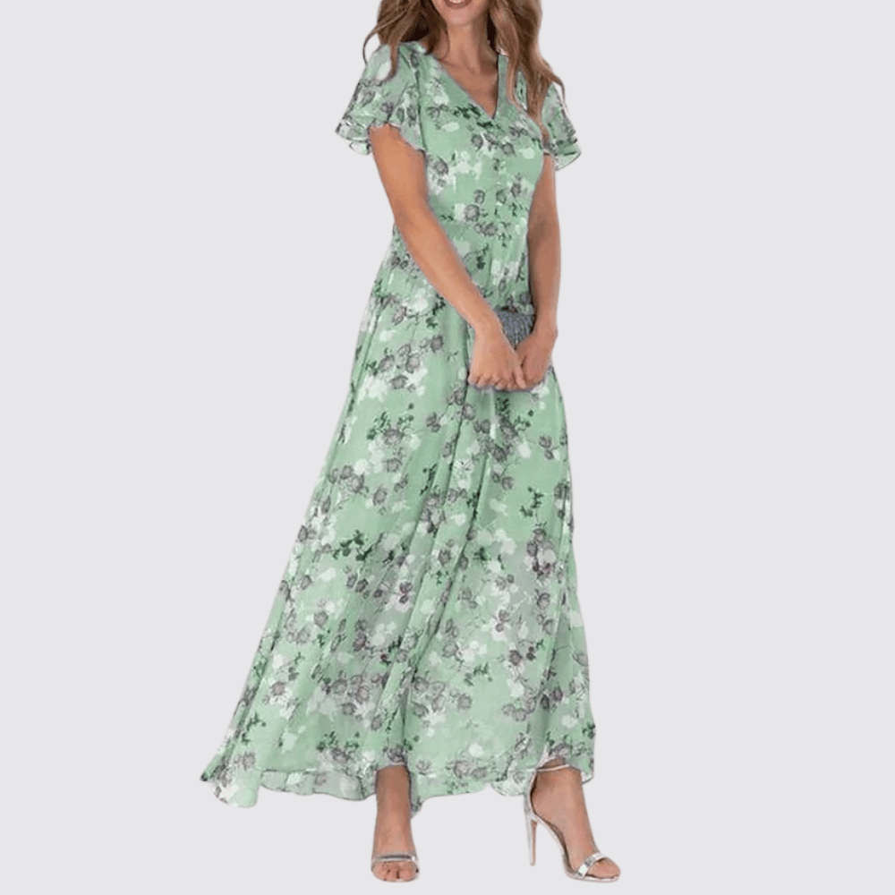 Sommerliches Damen Maxikleid mit Blumenmuster: Luftig & Elegant