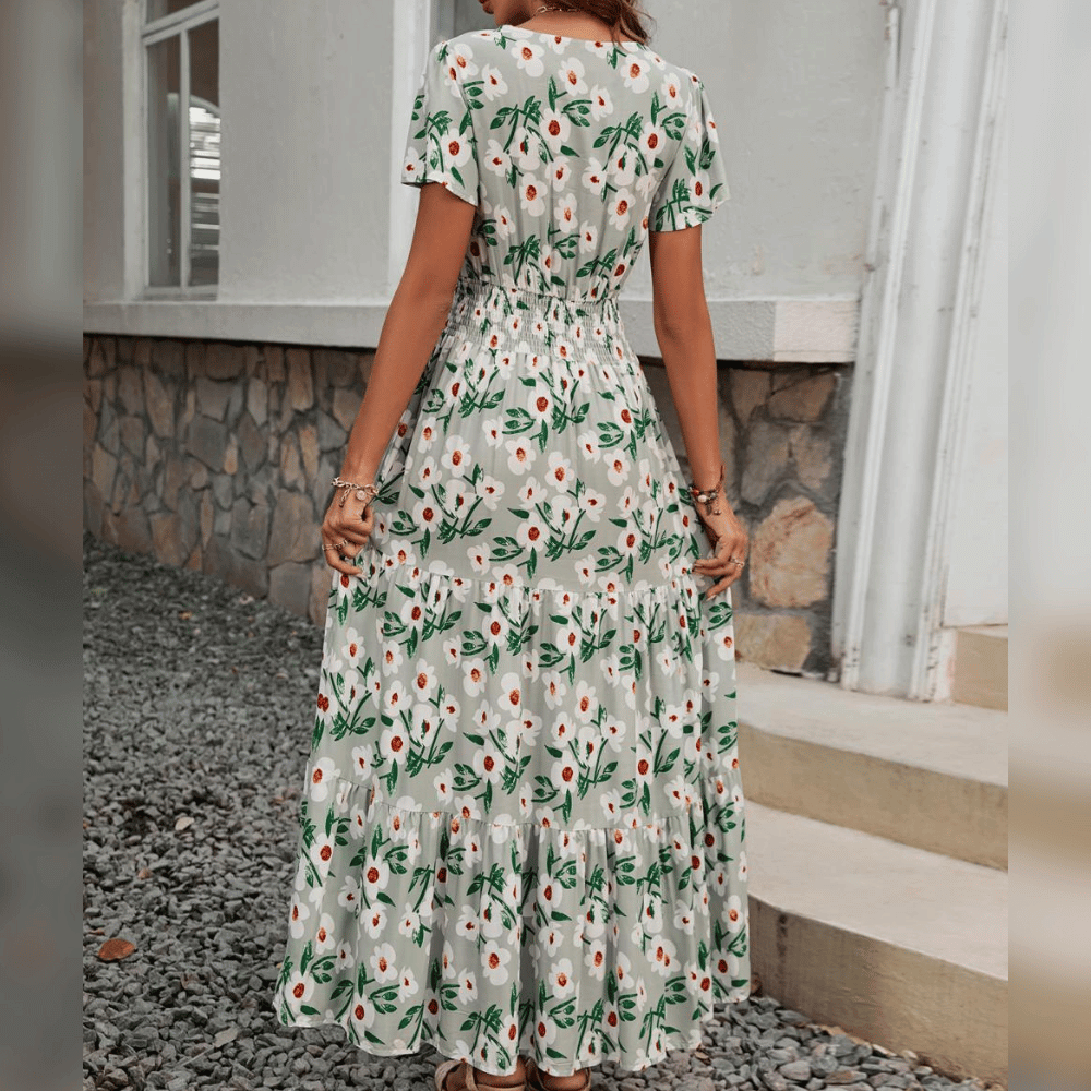 Sommerliches Damen Maxikleid mit Blumenprint: Bequem & luftig-leicht