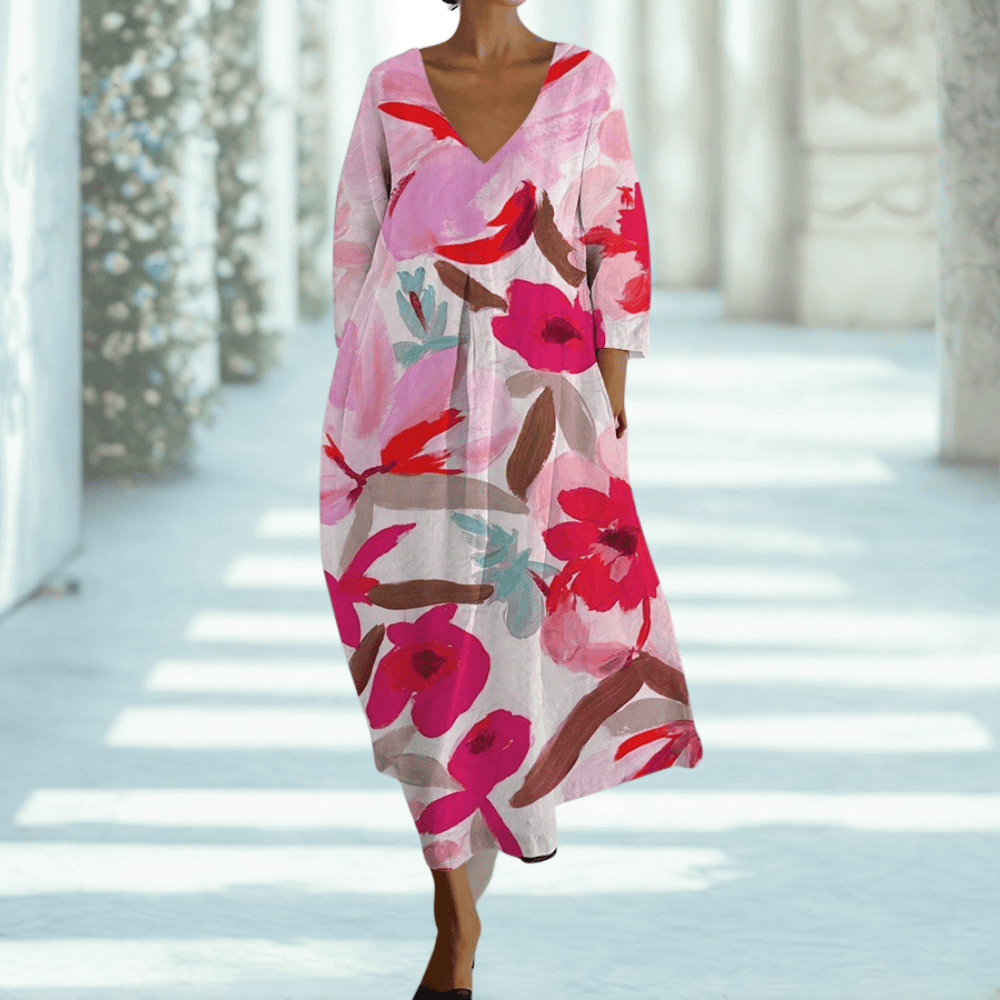 Sommerliches Damen Maxikleid mit floralem Print: Feminin & elegant