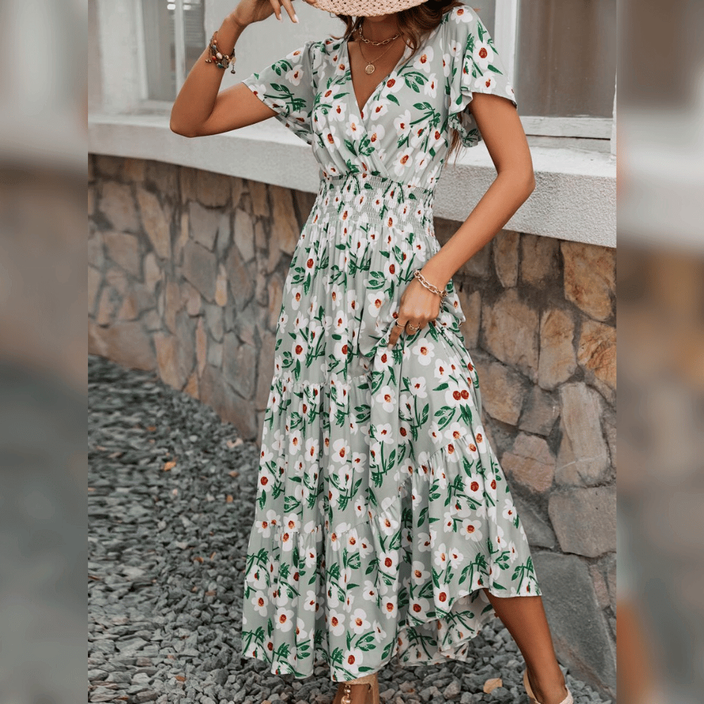 Sommerliches Damen Maxikleid mit Blumenprint: Bequem & luftig-leicht