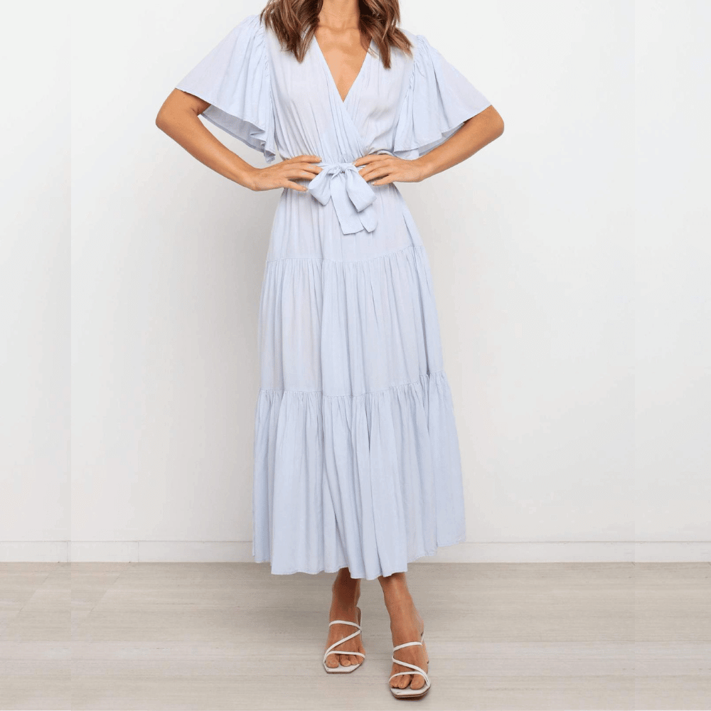 Sommerliches Damen Maxikleid mit Taillenbindung: Lässig, leicht und elegant