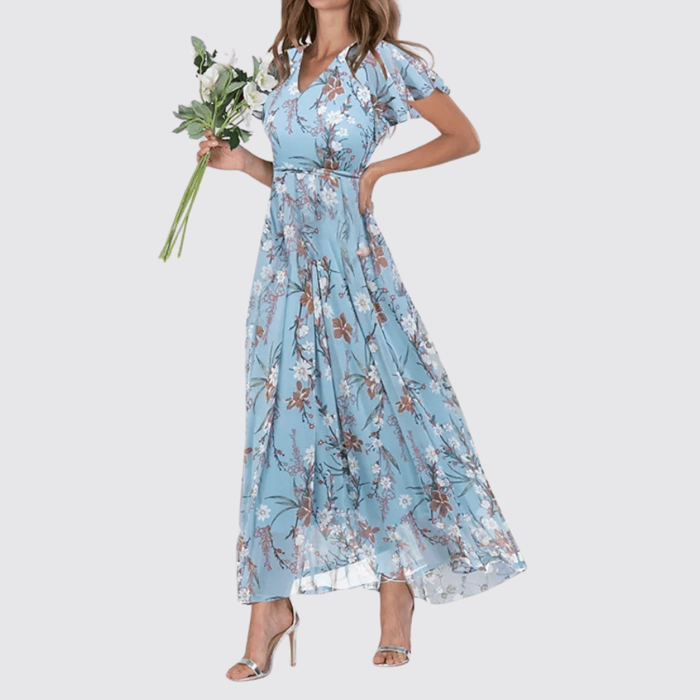 Sommerliches Damen Maxikleid mit Blumenmuster: Luftig & Elegant