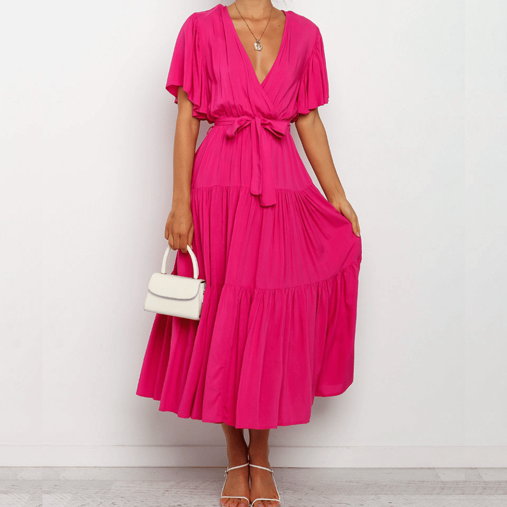 Sommerliches Damen Maxikleid mit Taillenbindung: Lässig, leicht und elegant