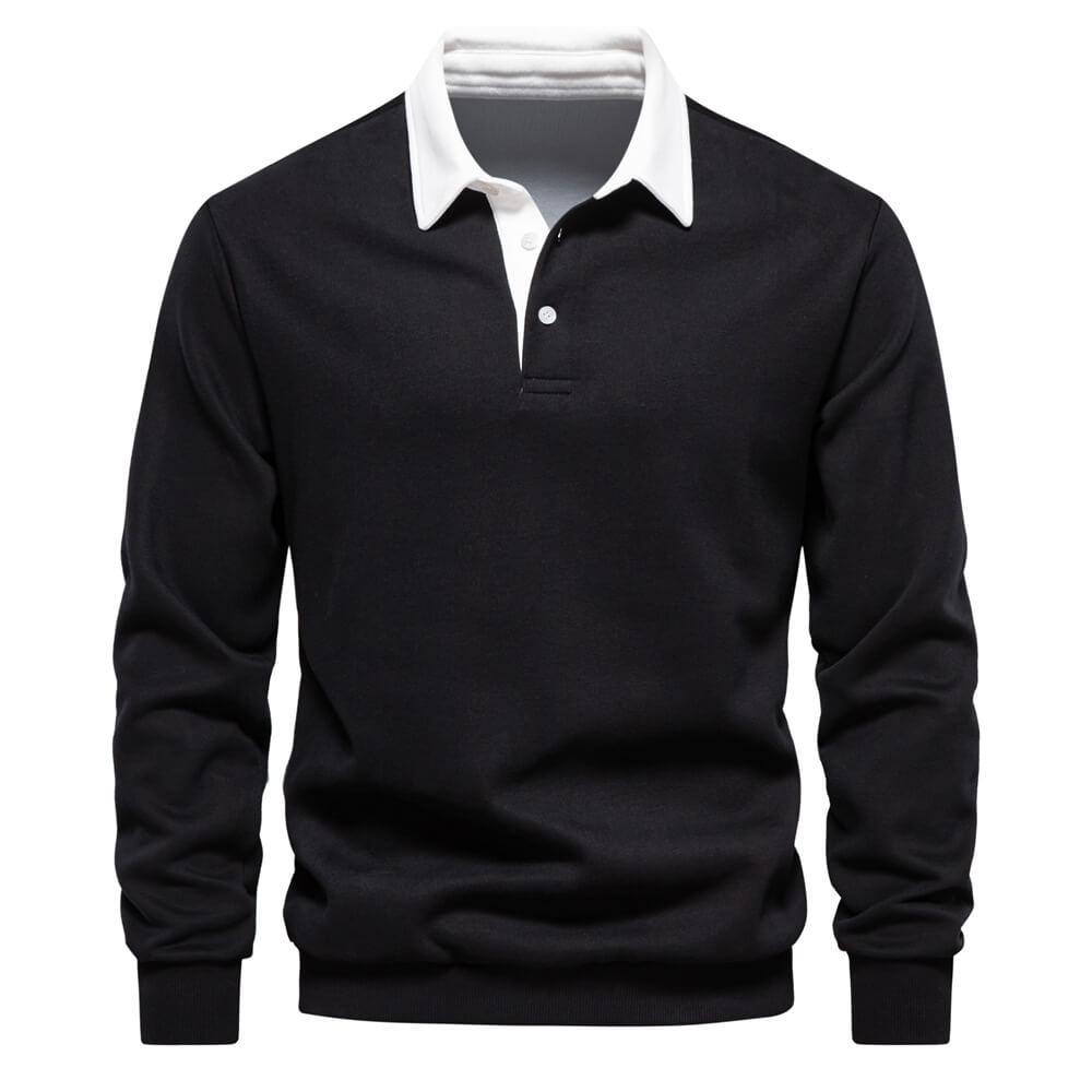 Elegantes Langarm-Poloshirt für Herren