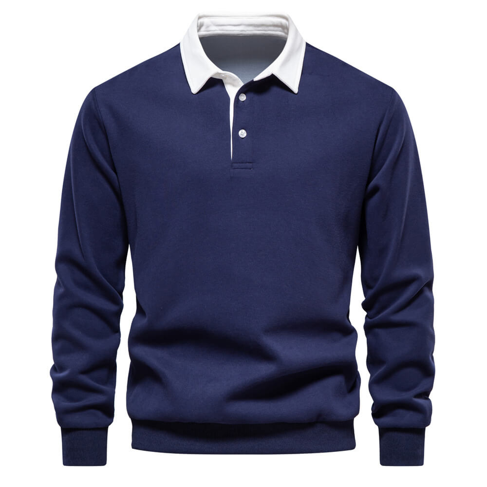 Elegantes Langarm-Poloshirt für Herren