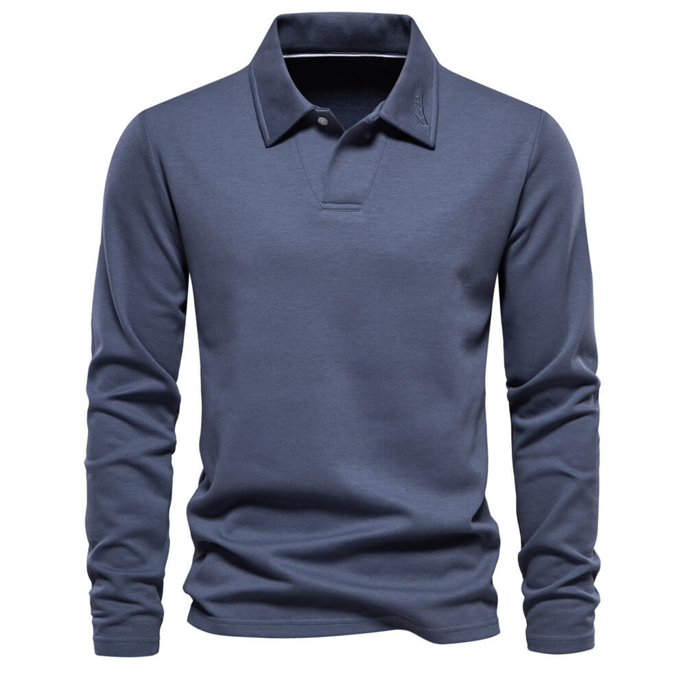 Klassisches Langarm-Poloshirt für Herren