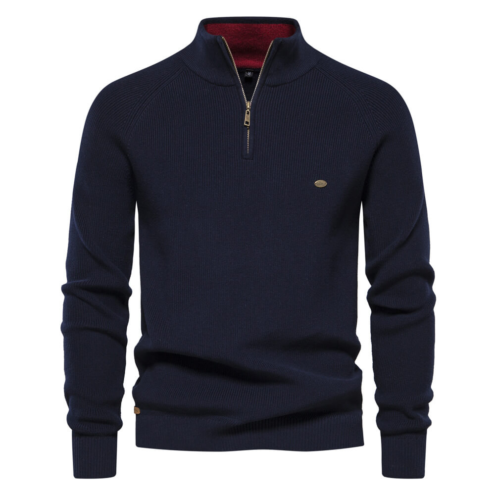 Eleganter Herrenpullover mit Reißverschluss