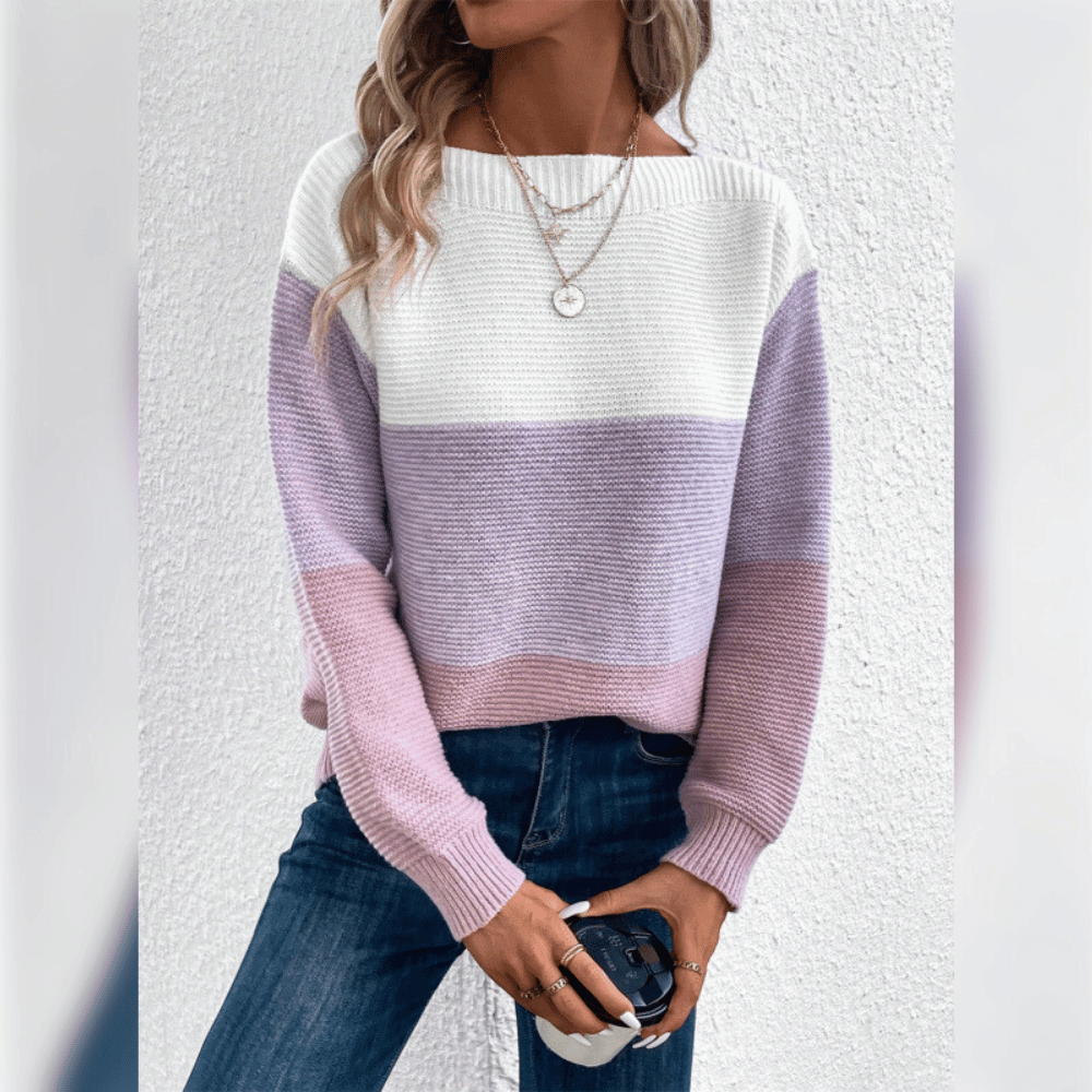 Modischer Damenpullover: Lässige Eleganz im Farbverlauf