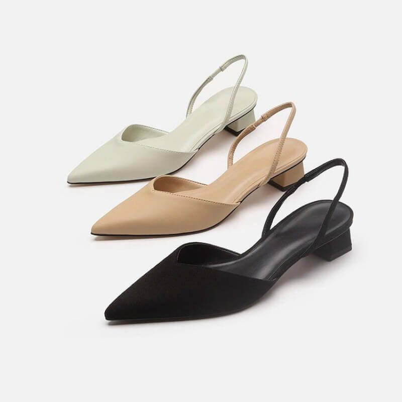 Elegante Damen Slingback-Pumps mit niedrigem Absatz – Stil trifft Komfort