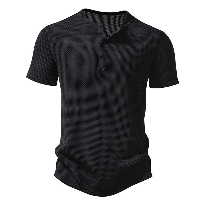 Elegantes Herren T-Shirt mit Waffelstruktur: Lässig & Stilvoll