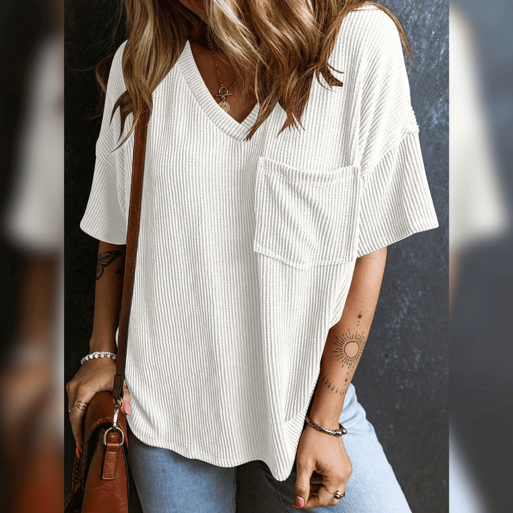 Lässiges Damen T-Shirt mit V-Ausschnitt – Dein Must-have für entspannte Styles