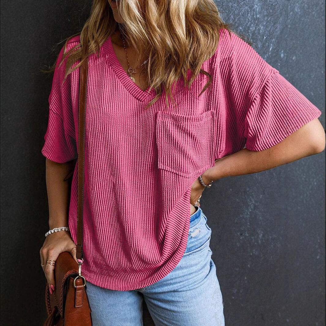 Lässiges Damen T-Shirt mit V-Ausschnitt – Dein Must-have für entspannte Styles