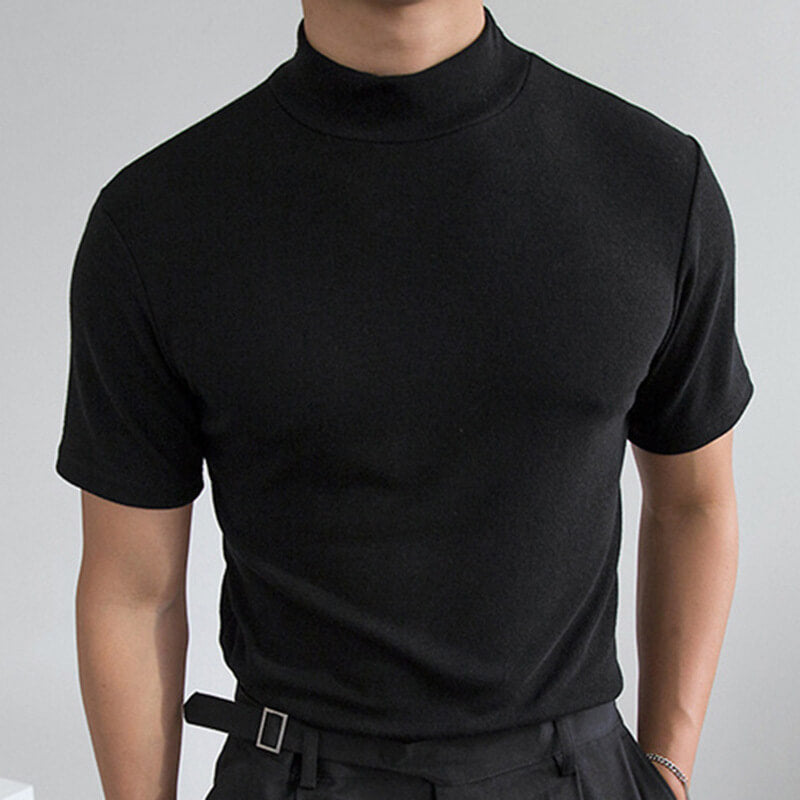 Klassisches Rollkragen T-Shirt für Herren: Schlichte Eleganz für jeden Anlass