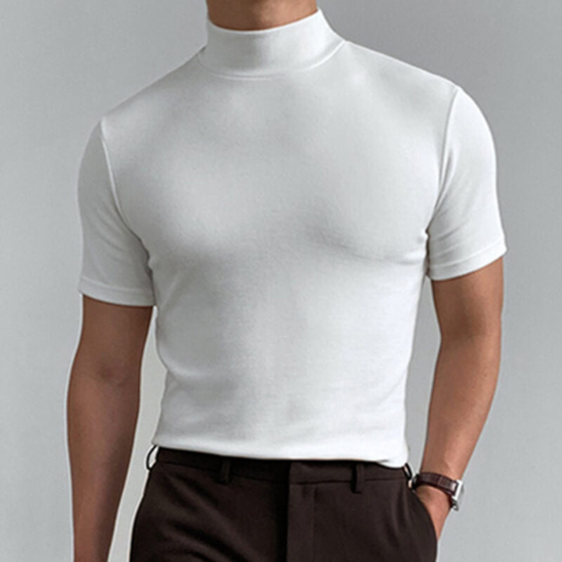 Klassisches Rollkragen T-Shirt für Herren: Schlichte Eleganz für jeden Anlass