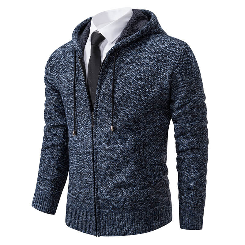 Gemütliche Herren-Strickjacke mit Kapuze