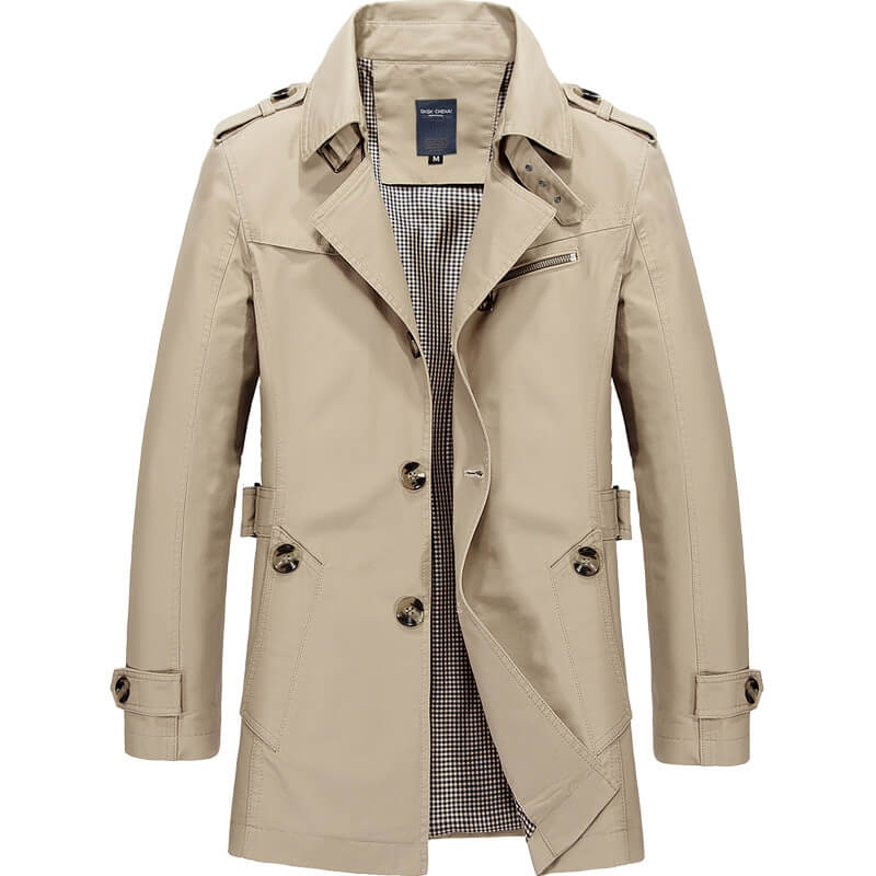 Klassischer Trenchcoat für Herren für die Übergangszeit