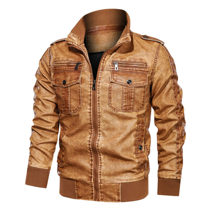 Elegante Herrenjacke in Vintage-Lederoptik
