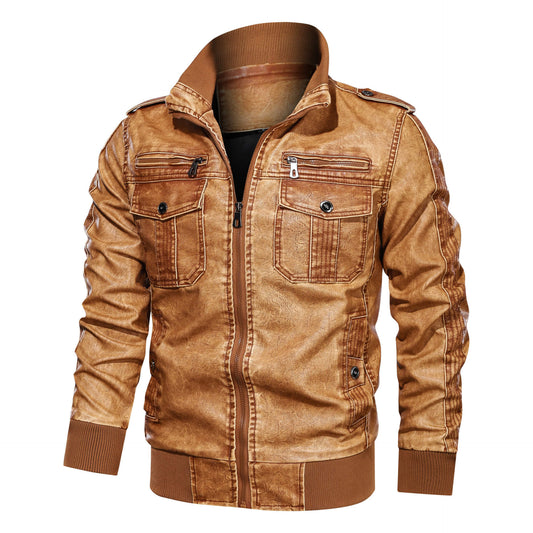 Elegante Herrenjacke in Vintage-Lederoptik