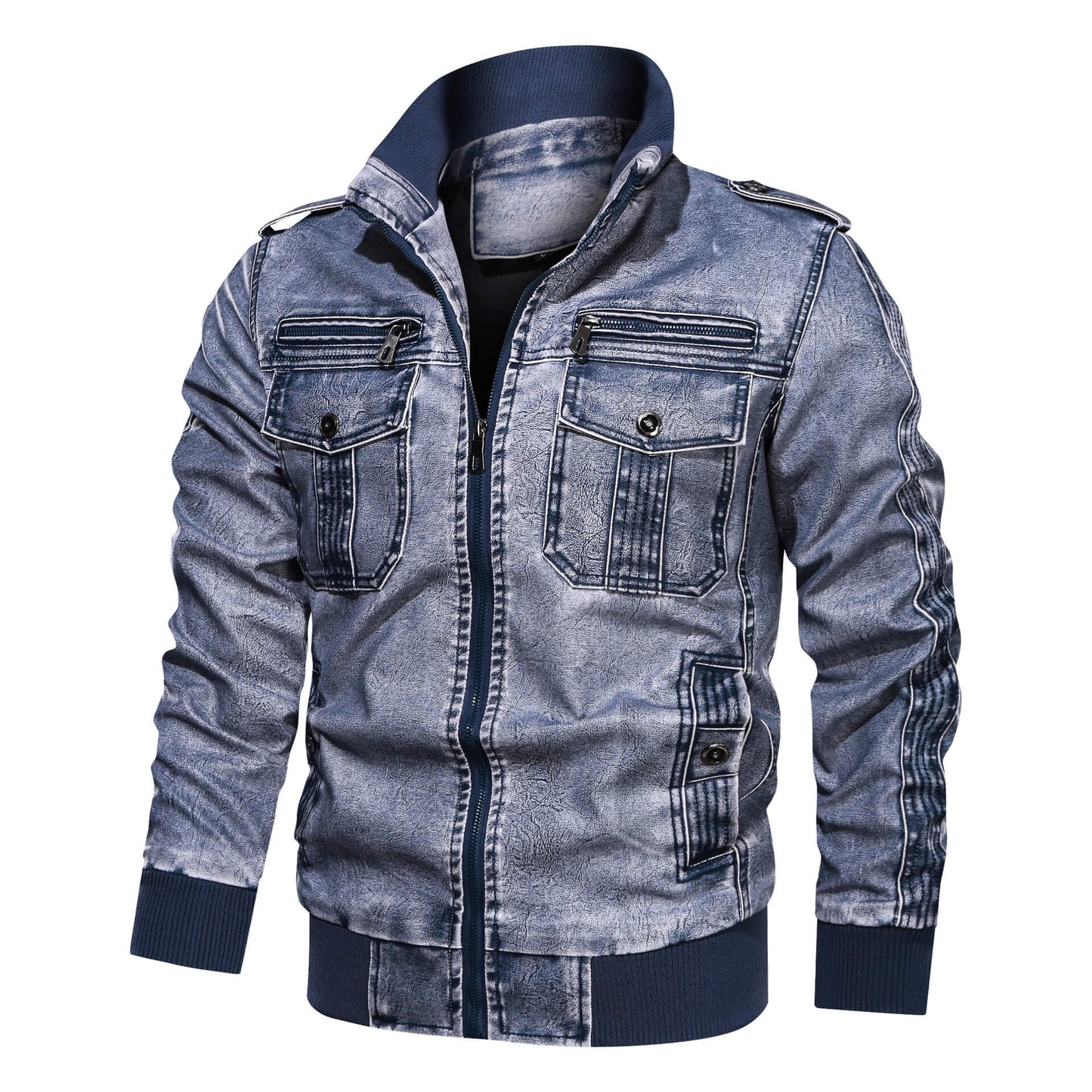 Elegante Herrenjacke in Vintage-Lederoptik