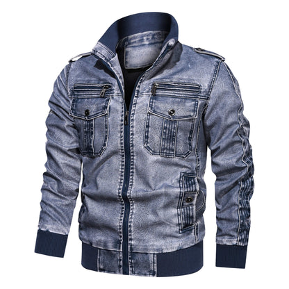 Elegante Herrenjacke in Vintage-Lederoptik