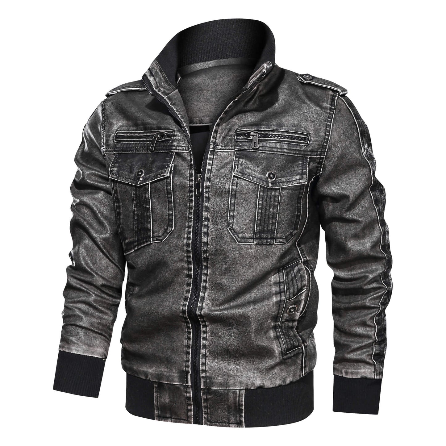 Elegante Herrenjacke in Vintage-Lederoptik