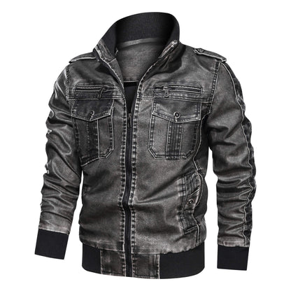 Elegante Herrenjacke in Vintage-Lederoptik