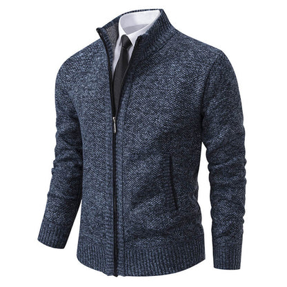 Klassische Herren-Strickjacke mit Reißverschluss