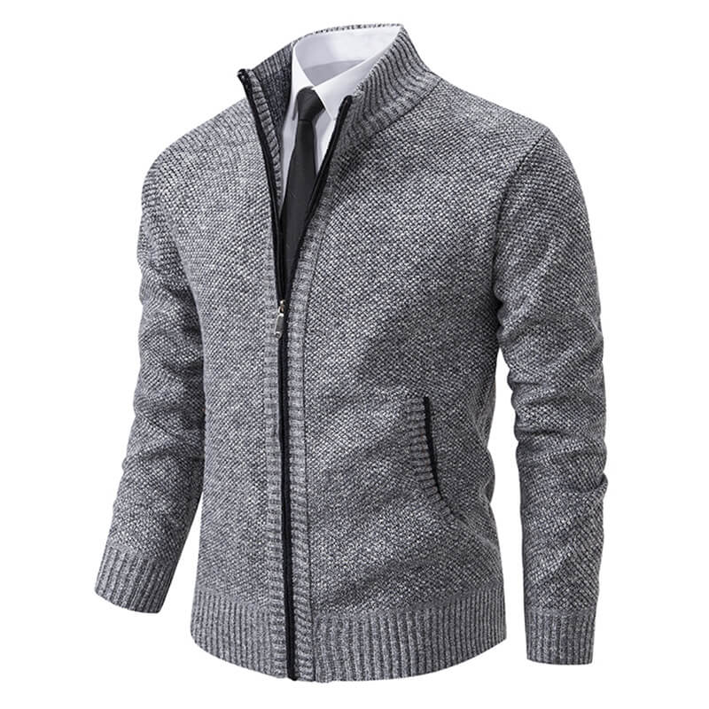 Klassische Herren-Strickjacke mit Reißverschluss