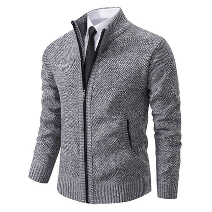 Klassische Herren-Strickjacke mit Reißverschluss