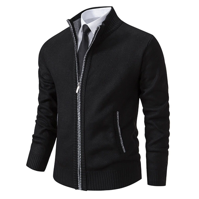 Klassische Herren-Strickjacke mit Reißverschluss