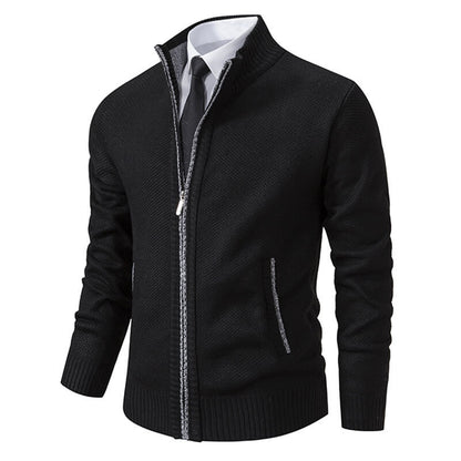 Klassische Herren-Strickjacke mit Reißverschluss